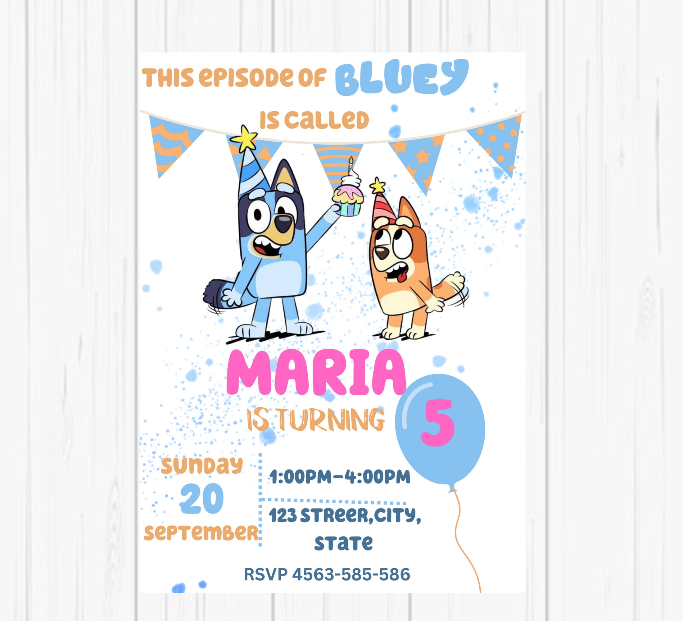 Bluey Birthday Invitation Bluey Party Invite bluey Heeler Etsy Bluey Birthday Invitation Bluey Party Invite bluey Heeler Etsy