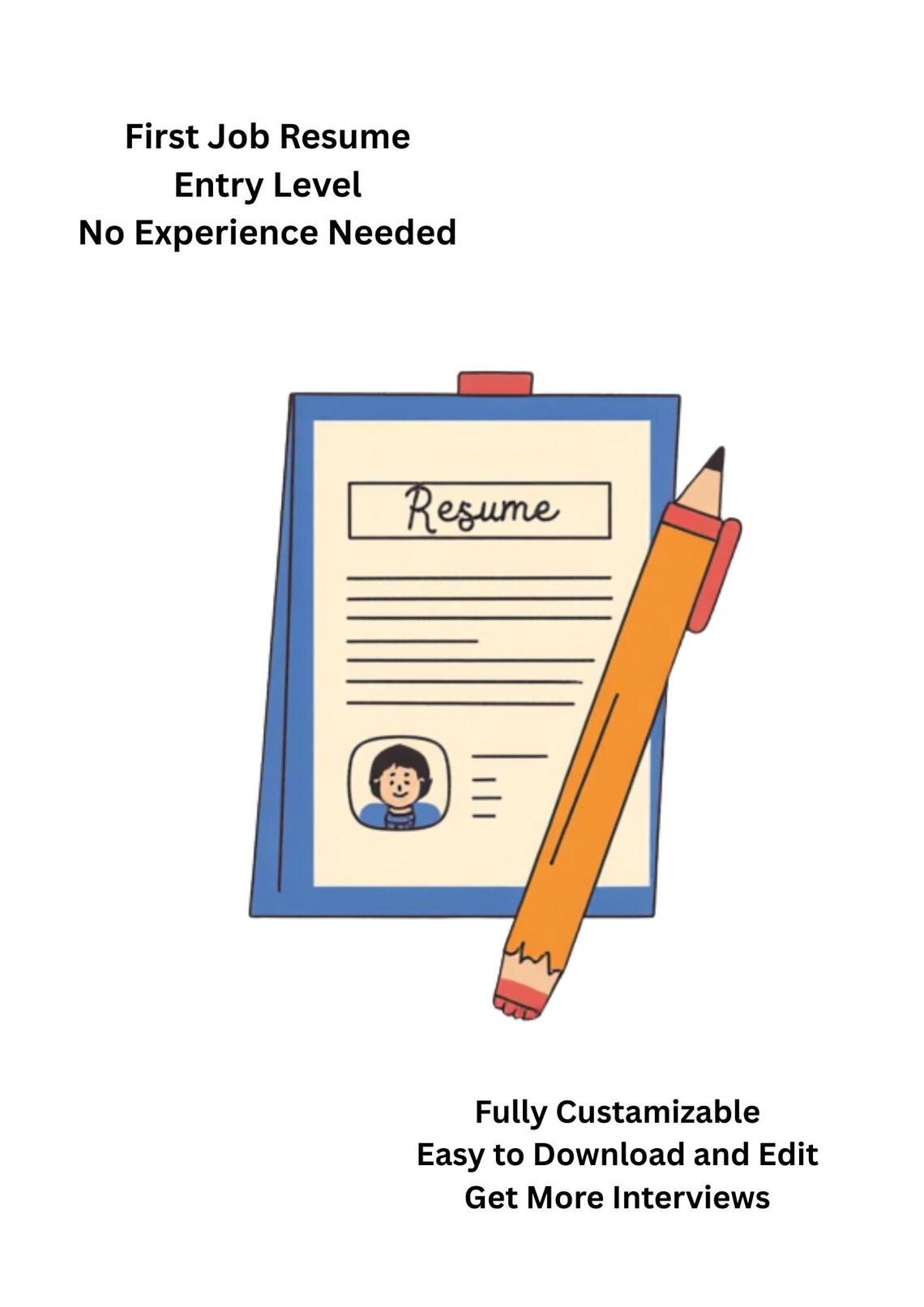 Entry Level Resume Template | First Job, No Experience (word File) Teen ...