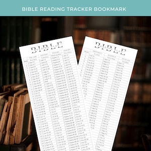 52-veckors bibelläsningsplan Bokmärk | Daglig bibelchecklista (digital nedladdning)