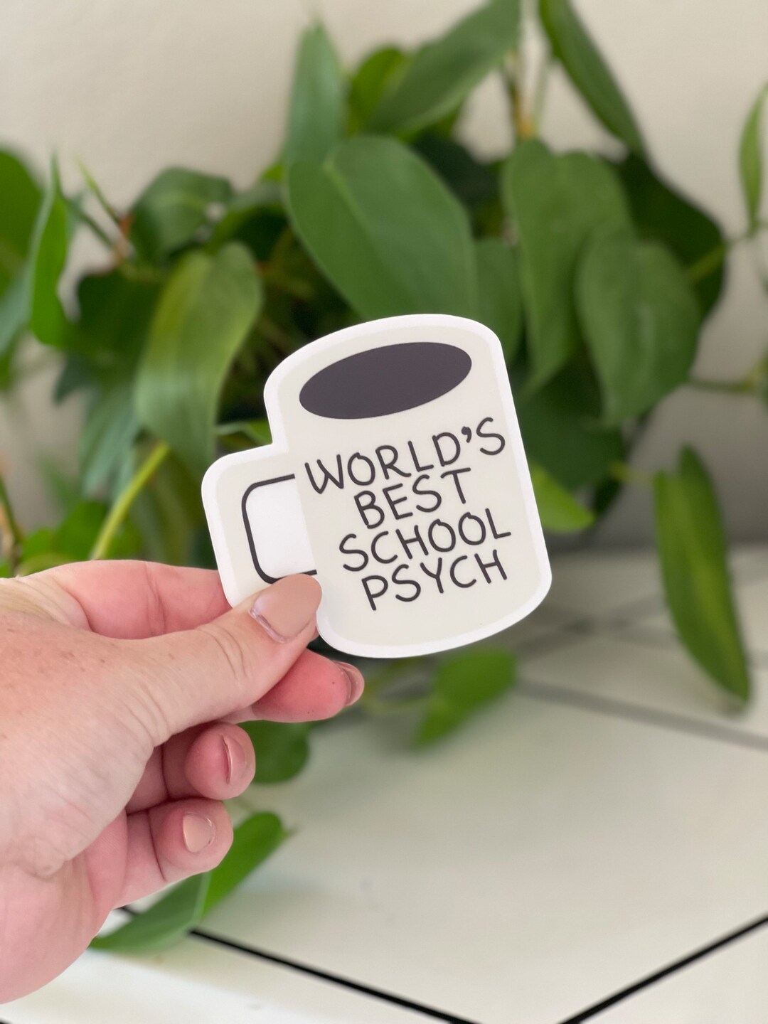 World's Best School Psych Sticker - Fun White Coffee Mug Design ...