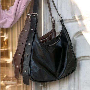 italienische Ledertasche | Leder Umhängetasche | Ideal für Arbeit, Reisen, Einkaufen | Elegante Alltagstasche | Leder Slouchy Bag | Schultertasche |