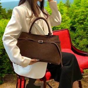 Wildleder Beutel | Leder Slouchy Bag | Weiche Leder Tragetasche für Frauen | Ideal für Arbeit, Reisen, Einkaufen | Umhängetasche