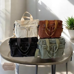 Leichte, lässige Bürotasche, weiche Cordtasche für Frauen, Schultertasche, Handtasche, Courdory-Tasche, Cordtasche, Schultertasche