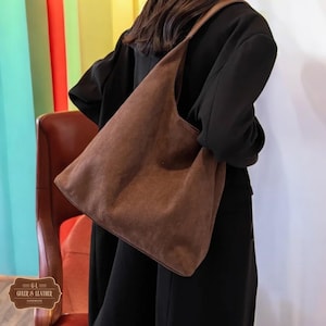 Weiche Leder Tragetasche für Frauen | Ideal für Arbeit, Reisen, Einkaufen | Elegante Alltagstasche | Leder Slouchy Bag | Umhängetasche