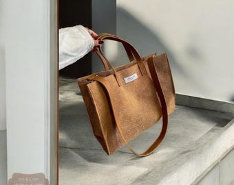 Soft Corduroy Tote Bag, Casual Everyday Shoulder Handbag
