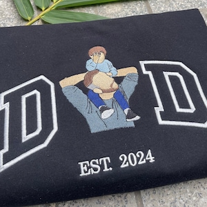 Camiseta bordada para papá, con foto personalizada, regalo para el Día del Padre