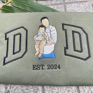 Camisa bordada con foto de papá, regalo personalizado para papá