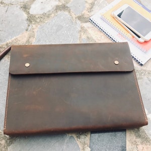 MacBook レザーバッグ MacBook Pro スリーブ MacBook ケース フォルダー A4 レターサイズ レザー ペーパー ファイル ケース オーガナイザー ポートフォリオ