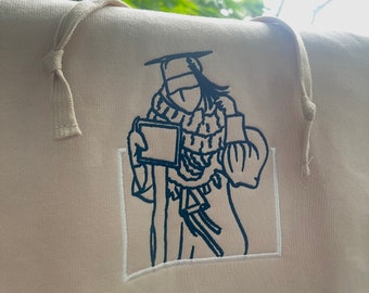 Custom Embroidered Photo Sweatshirt, Personalized Gift