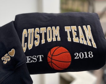 Bestickter Basketball-Team-Name, Basketball-Team-Name, besticktes Basketball-Shirt, Basketball-Team, Basketball-Shirt