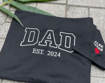 Besticktes Vatertagshemd, Vatertagshemd, individuell gesticktes T-Shirt, benutzerdefiniertes Vatertagshemd, personalisiertes Vatertagshemd