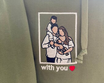 Dad shirt, Fathers day tshirt, Embroidered father's day shirt, Custom embroidered tshirt, Embroidery Photo, embroidered shirt, custom photo