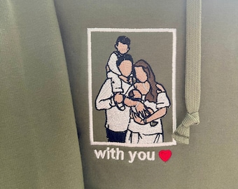 Custom Embroidered Photo T-Shirt, Father's Day Gift