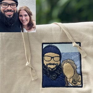 Camiseta bordada personalizada, foto de bordado, regalo para, camisa bordada personalizada, regalo para amigo, camisa con foto personalizada, imagen personalizada, para pareja imagen 7