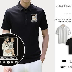 Custom Embroidered Family Portrait Polo Shirt: Father's Day Gift