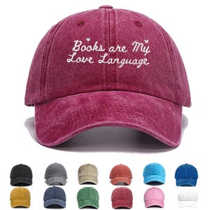 Books are my love langeage geborduurde hoeden