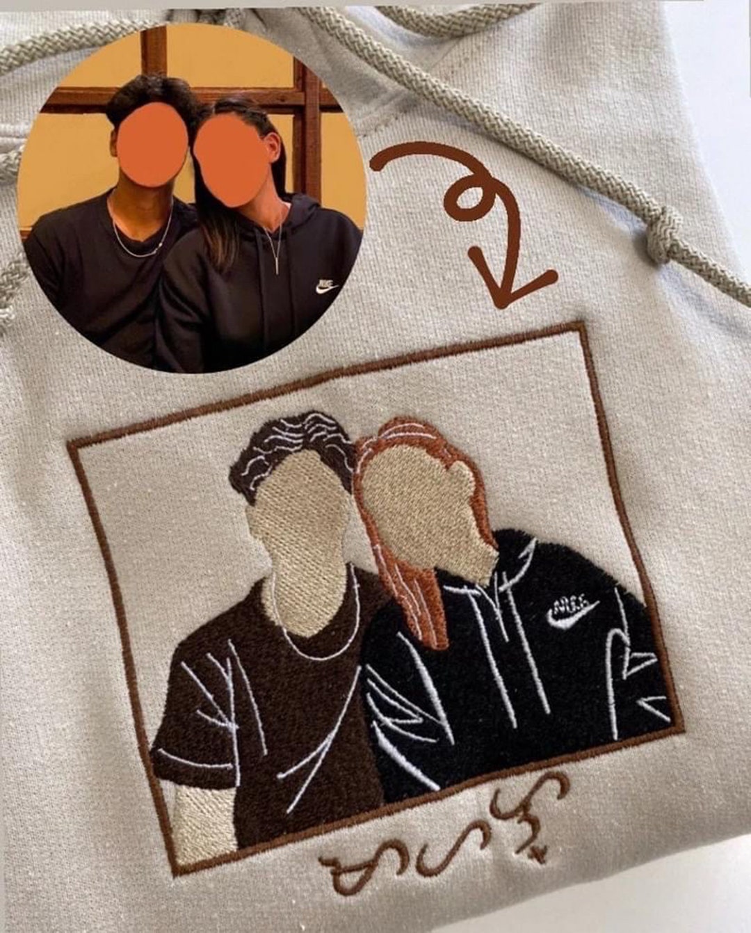 Sweatshirt brodé personnalisé photo de broderie cadeau Etsy France