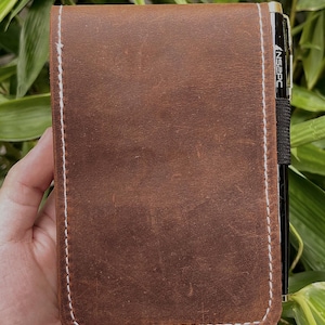 Hand Stitched Full Grain Leather Notepad Cover for Rite in the Rain - 3x5, 4x6, 6x9