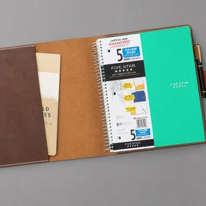 Rustic Leather Cover Case For A4 Letter size, Notebooks Leather Portfolio Case For 85 X 11 Letter Size, Spiral Notebook