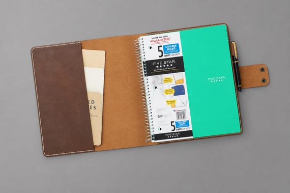 Genuine Leather Notebook Cover Case For A4 Letter Size, Full Grain Cowhide Portfolio