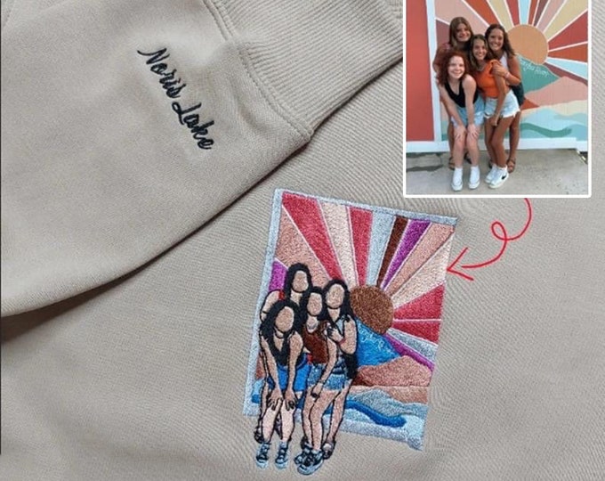 Custom Photo Embroidered Sweatshirt, Personalized Gift