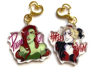 Llavero DC Harley/Poison Ivy - Resina epoxi-acrílico, 6,35 cm de altura
