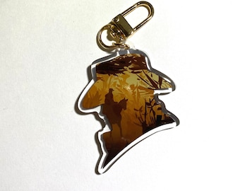RDR Silhouette Keychain - Double Sided, Epoxy-Acrylic, 2.5” Height
