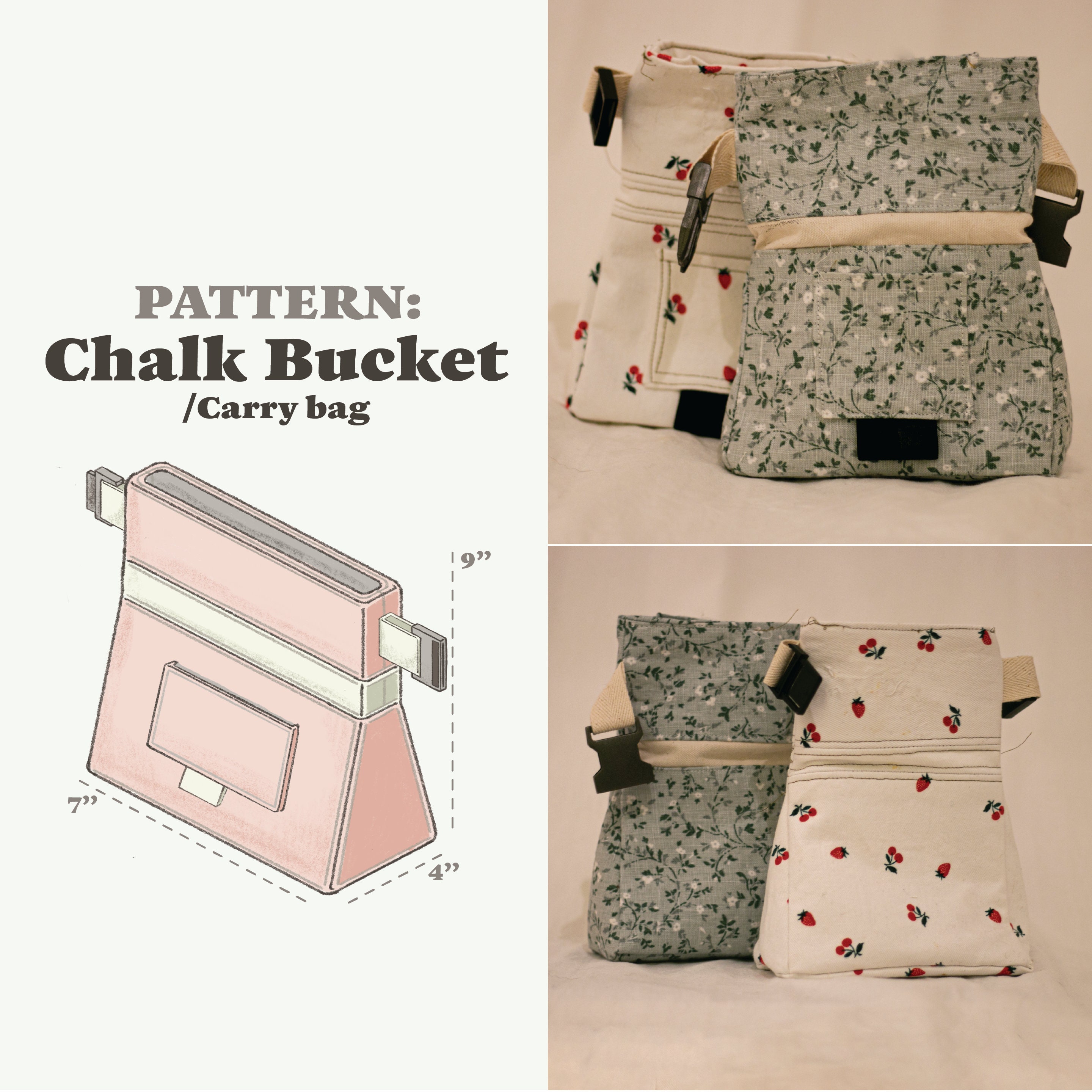 Chalk Bag / Stuff Sack Sewing Pattern Pdf Printable Sewing 