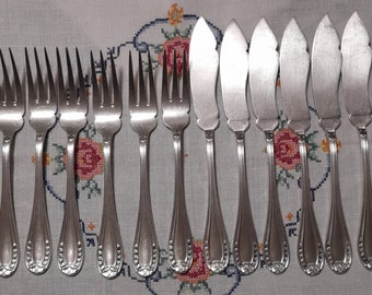 Set of six CUTLERY. VINTAGE FISH