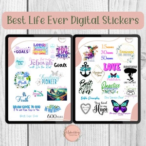 Best Life Ever Stickers JW Planner Stickers Pre-cropped iPad Planner Stickers Goodnotes Stickers Bible Study Stickers PNG Sticker