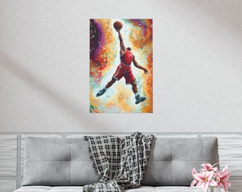 Carteles verticales mate premium - "Basketball Star Air-Nova" Ilustraciones deportivas originales hechas por mí en diciembre de 2022