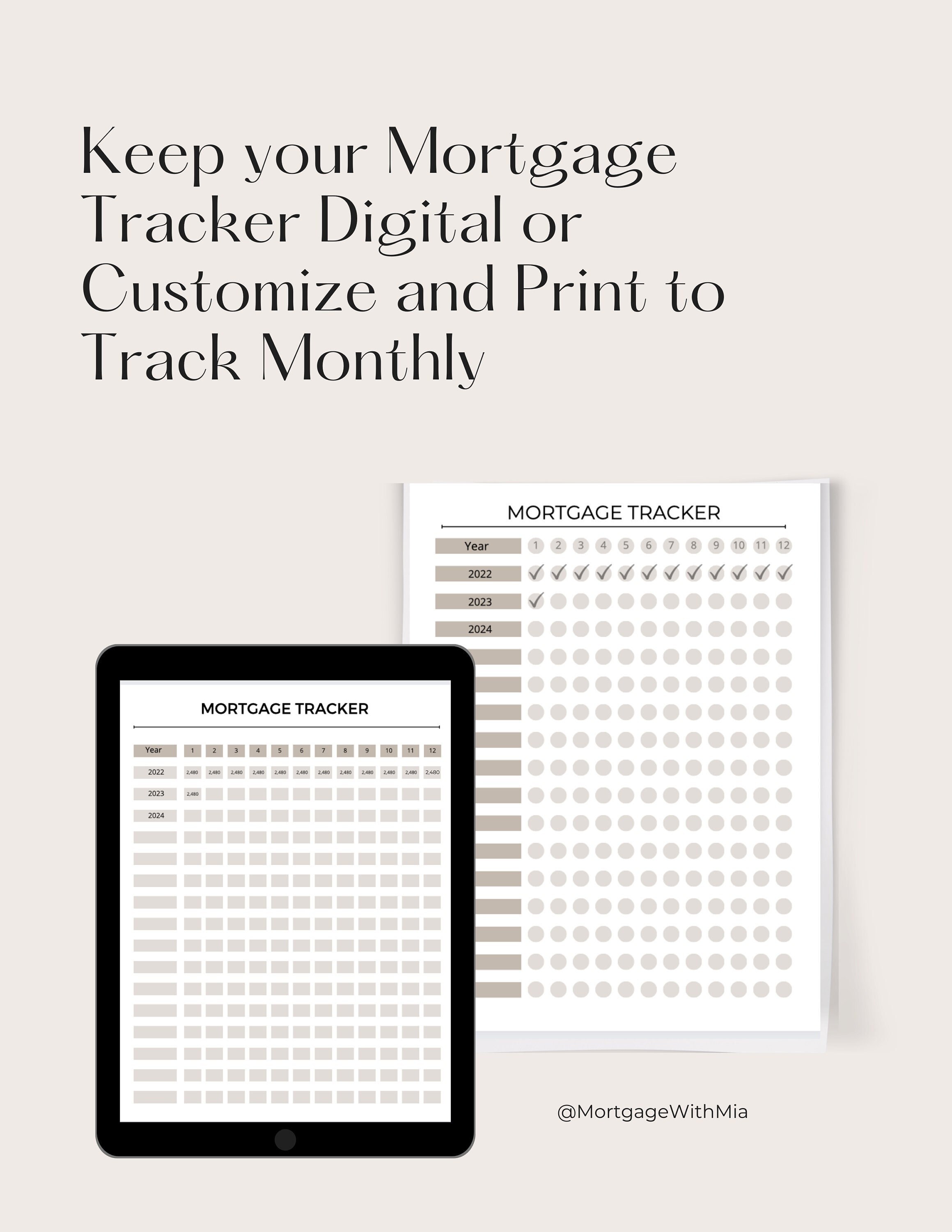 Mortgage Payoff Tracker Mortgage Payoff Chart Mortgage - Etsy