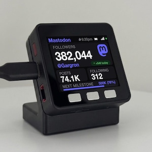 Mastodon Follower Counter | Live WiFi Desk Display for Creators | Real-Time Follower Count Tracker | Studio Gadget | Gift for a Creator