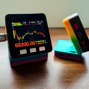 Rainbow Crypto Price Tracker - Gadget de exibição de desktop de velas - Monitor de criptomoeda em tempo real - Bitcoin BTC ETH XRP Doge Gift