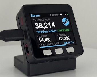 Steam Player Counter | Live WiFi Desk Display for Gamers | Real-Time Live Player Tracker | Studio Gadget | Gift for a Gamer