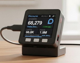 Contador de membros do Discourse | Exibição de mesa com Wi-Fi ao vivo para comunidades