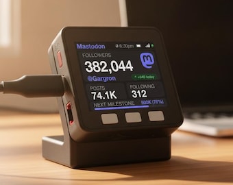 Exibição do contador de seguidores ao vivo do Mastodon | Gadget de rastreamento de mídias sociais em tempo real