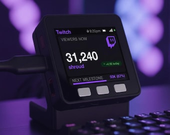 Contador de espectadores do Twitch | Monitor de mesa Wi-Fi ao vivo para streamers