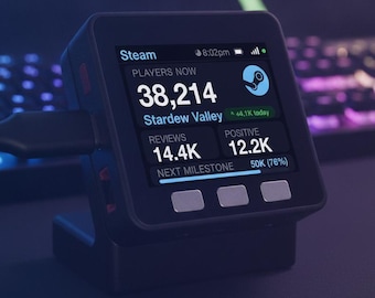 Contador de jogadores em tempo real no Steam | Dispositivo de mesa Wi-Fi para gamers