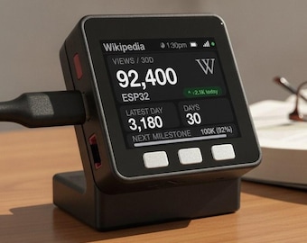 Contador de visualizações de páginas da Wikipédia | Monitor de mesa Wi-Fi ao vivo para editores