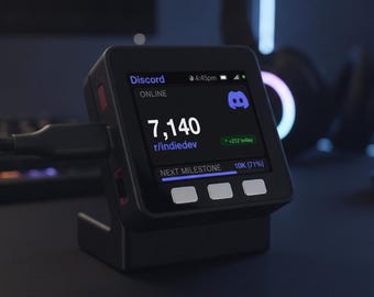 Contador de membros do Discord | Exibição de mesa via Wi-Fi ao vivo | Rastreador online em tempo real