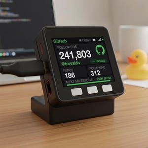 GitHub Follower Counter Display | Real-Time Developer Desk Gadget