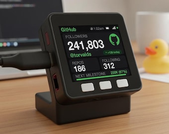 Exibição do contador de seguidores do GitHub | Gadget de mesa para desenvolvedores em tempo real