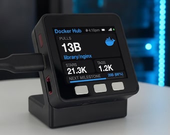Contador de pulls do Docker Hub | Display de mesa Wi-Fi para desenvolvedores