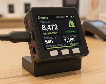 Monitor de Vendas ao Vivo do Shopify | Display de Mesa Wi-Fi para Vendedores