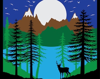Mountain Mandala Digital File 7-Layer SVG