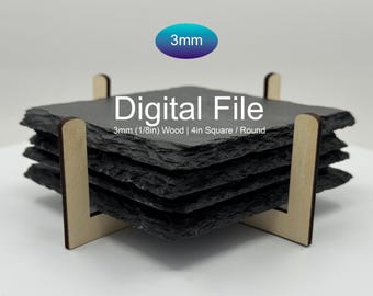 Laser Cut Coaster Holder Cross Design Digital Files, Slate Coaster Box Svg Dxf Lightburn, Glowforge Cricut Coaster Holder Instant Download