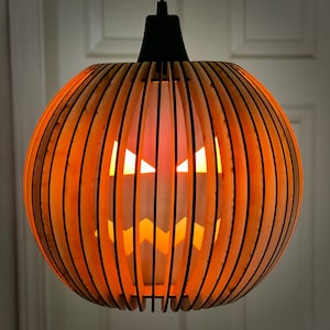 Spooky Wooden Light Up Pumpkin with Haunting Flicker