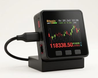 Krypto-Börsenpreisanzeige Marktticker in Uhrzeiger Bitcoin Ethereum XRP SPY Kundenspezifisches Buch