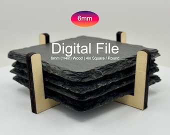 Laser Cut Coaster Holder – Cross Design, SVG AI DXF (Digital Files)